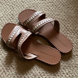 Lucky Brand Women's Brown and Cream Sandals